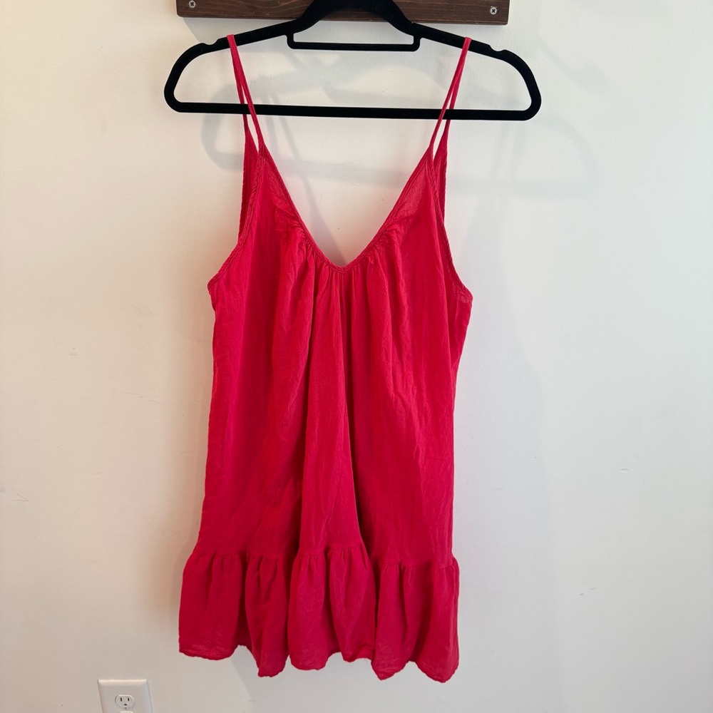 9 Seed St. Tropez‎ Dress in Cherry Red Cotton Gauze One Size